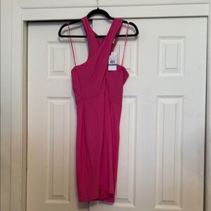 NWT MICHAEL Michael Kors Pink Halter Sheath Dress for Cocktail